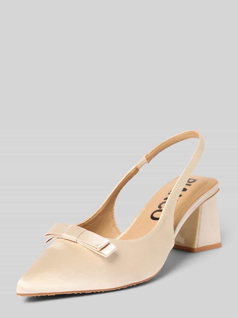 Slingbackpumps met strik en blokhak
