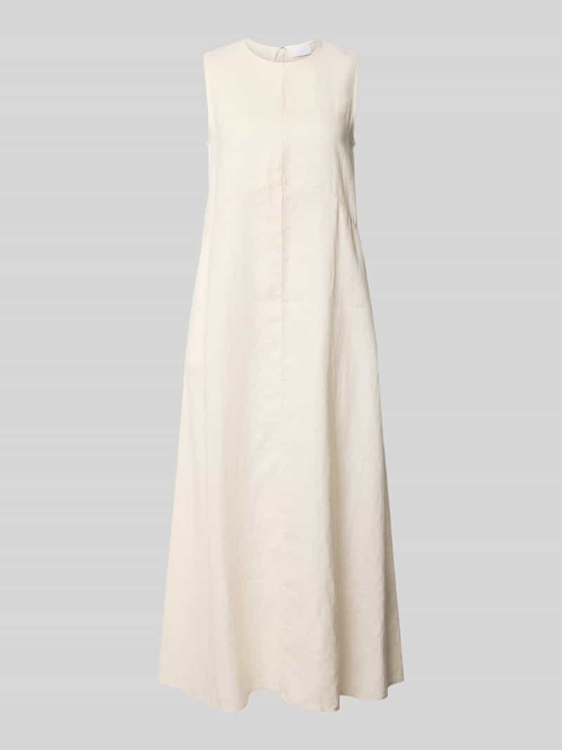 relaxed fit midi-jurk van puur linnen