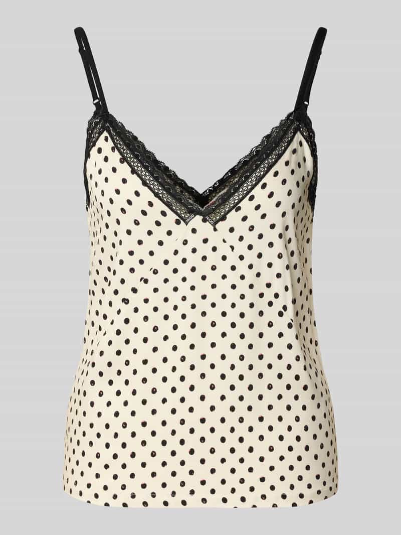 HUGO Pyjamatop met hartvormige hals model 'POLKA'