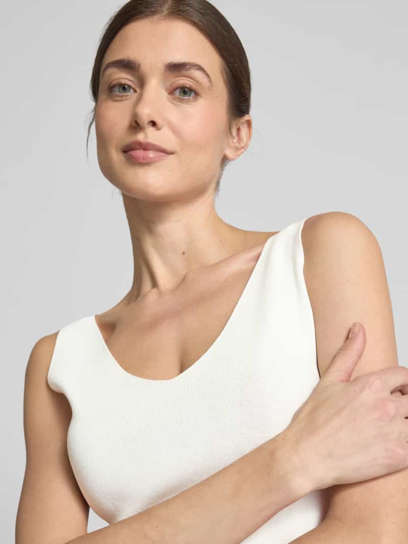 s.Oliver BLACK LABEL Slim fit top in een fijne viscosemix