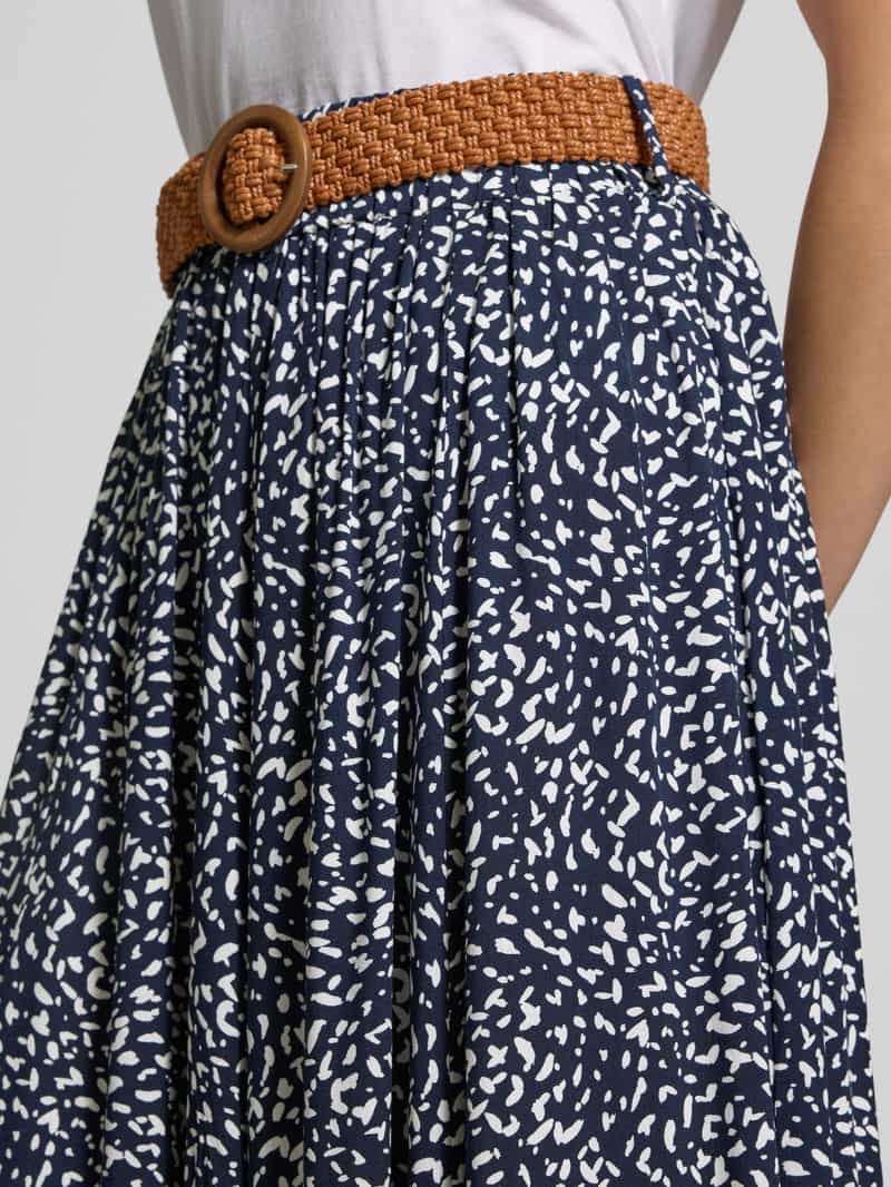 Apricot Midirok met stoffen ceintuur