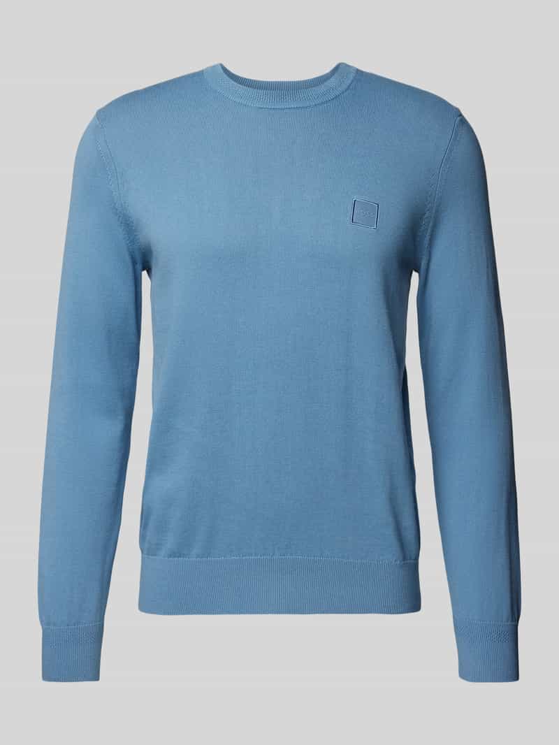 Boss Orange Gebreide pullover met labelbadge model 'Kanovano'