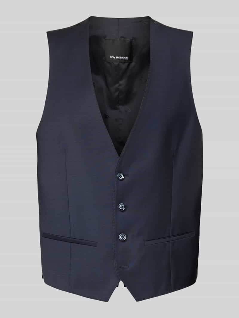 Roy Robson Wollen gilet met strookzakken
