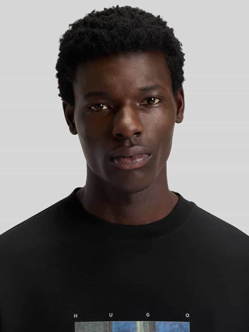 HUGO Regular fit T-shirt van puur katoen
