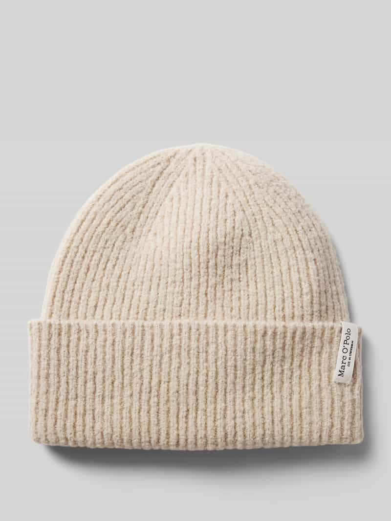 MARC O POLO Beanie met scheerwol in riblook