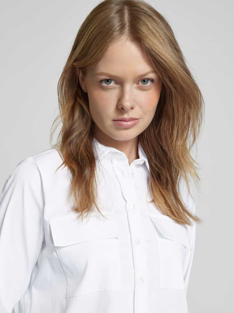 milano italy Regular fit overhemdblouse met paspelzakken op de borst