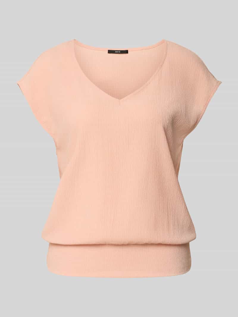 Zero T-shirt met V-hals en kapmouwen