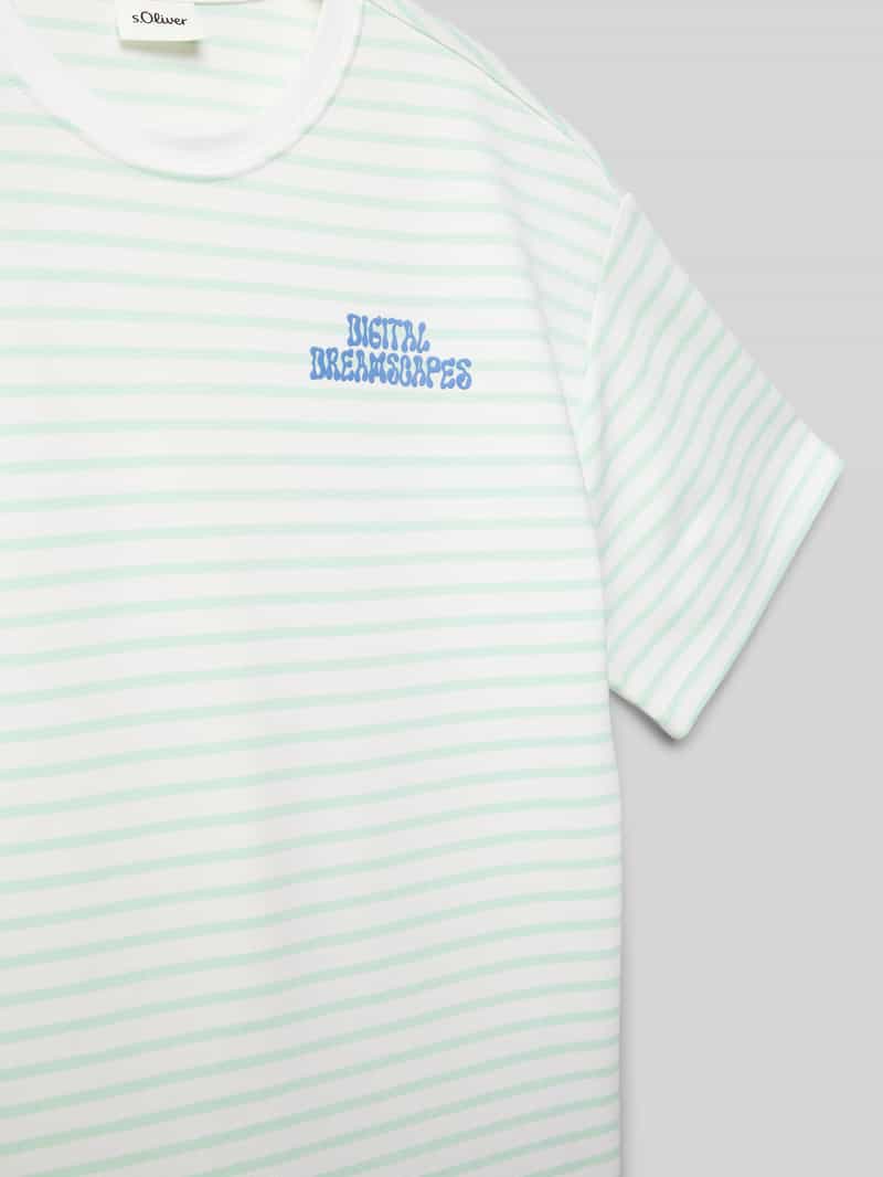 s.Oliver RED LABEL Boxy fit T-shirt in interlockjersey met printdetail