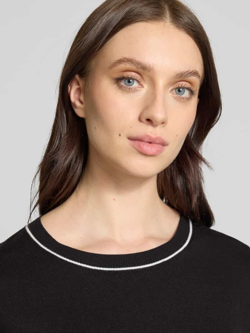 Opus Gebreid shirt met ronde hals model 'Prepi'