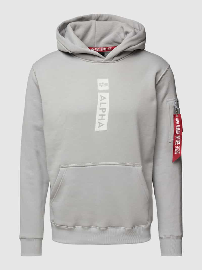 alpha industries Hoodie met labelprint en kangoeroezak