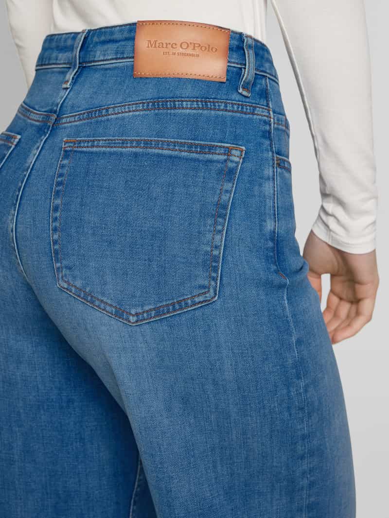 Marc O'Polo Wide leg jeans van katoenmix met contrastnaden model 'LANIA'