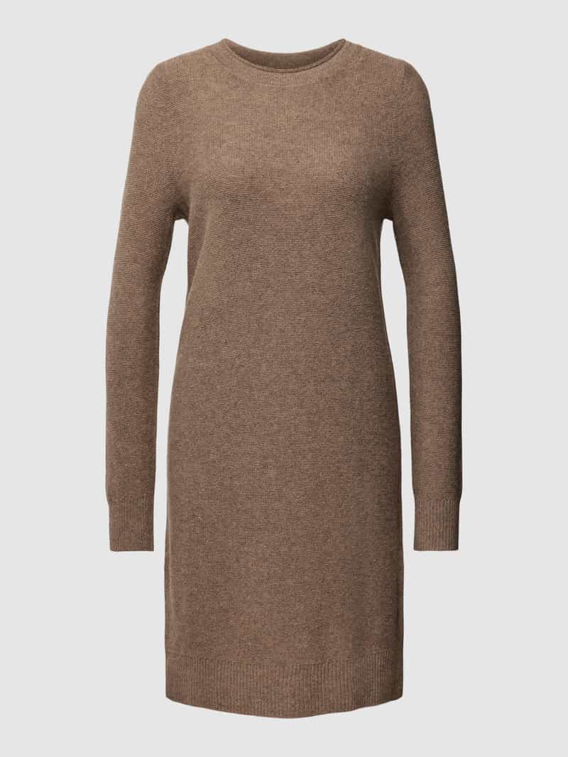 Knielange gebreide jurk met geribde ronde hals Christian Berg Woman