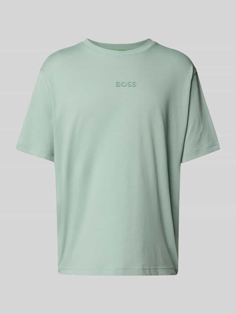 BOSS Green T-shirt met labelprint en ronde hals