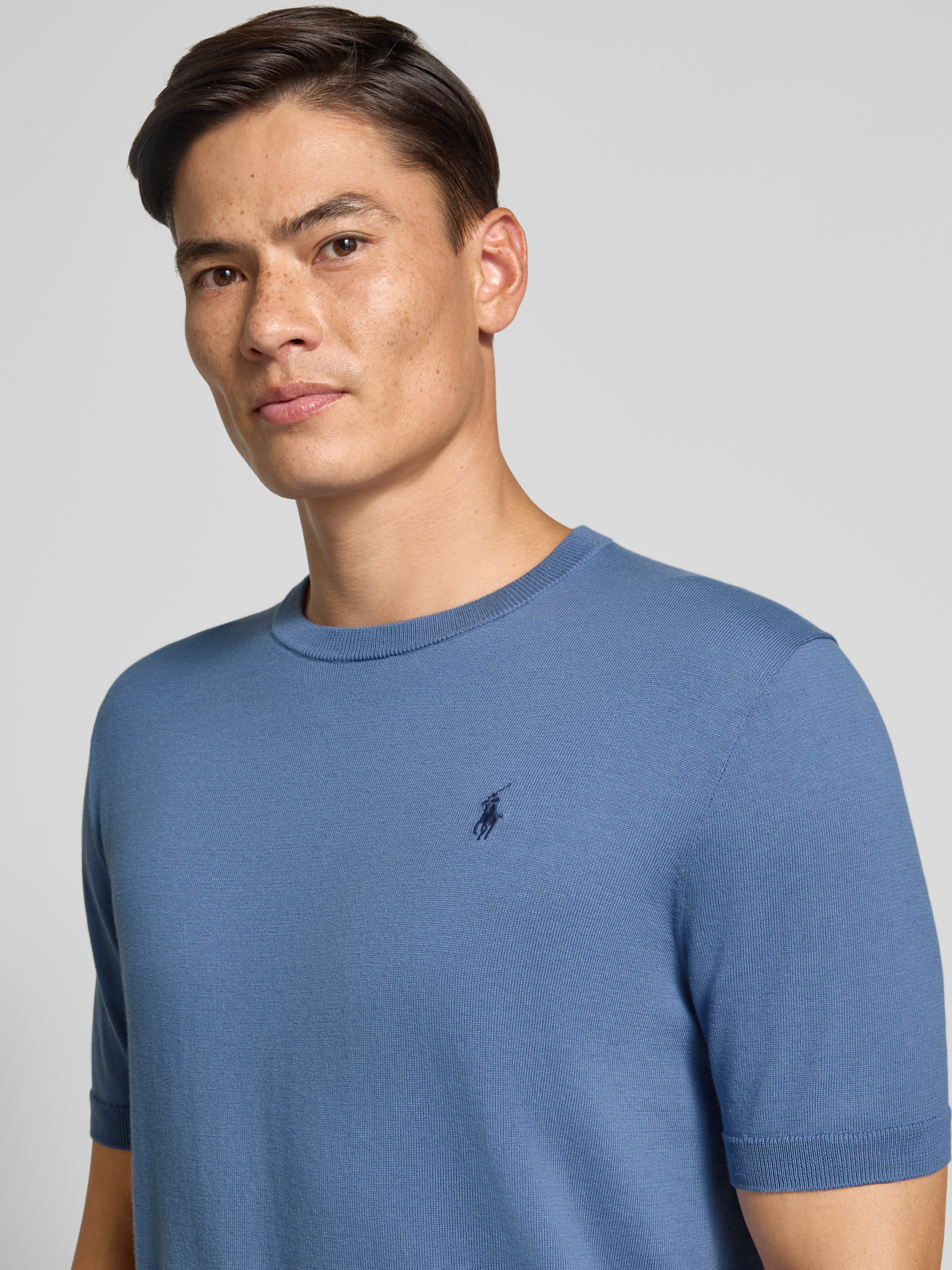 Polo Ralph Lauren Gebreid shirt met ronde hals en labelstitching