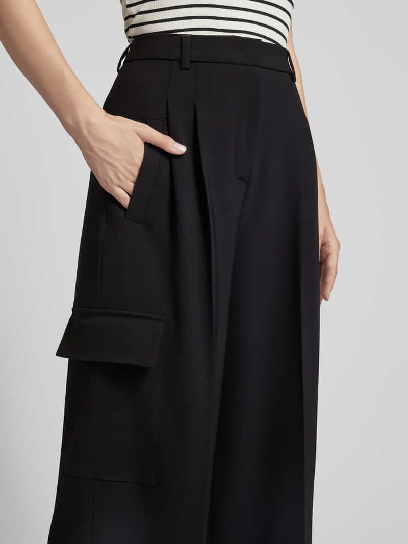 SEDUCTIVE Wide leg stoffen broek met bandplooien model 'Frankie'