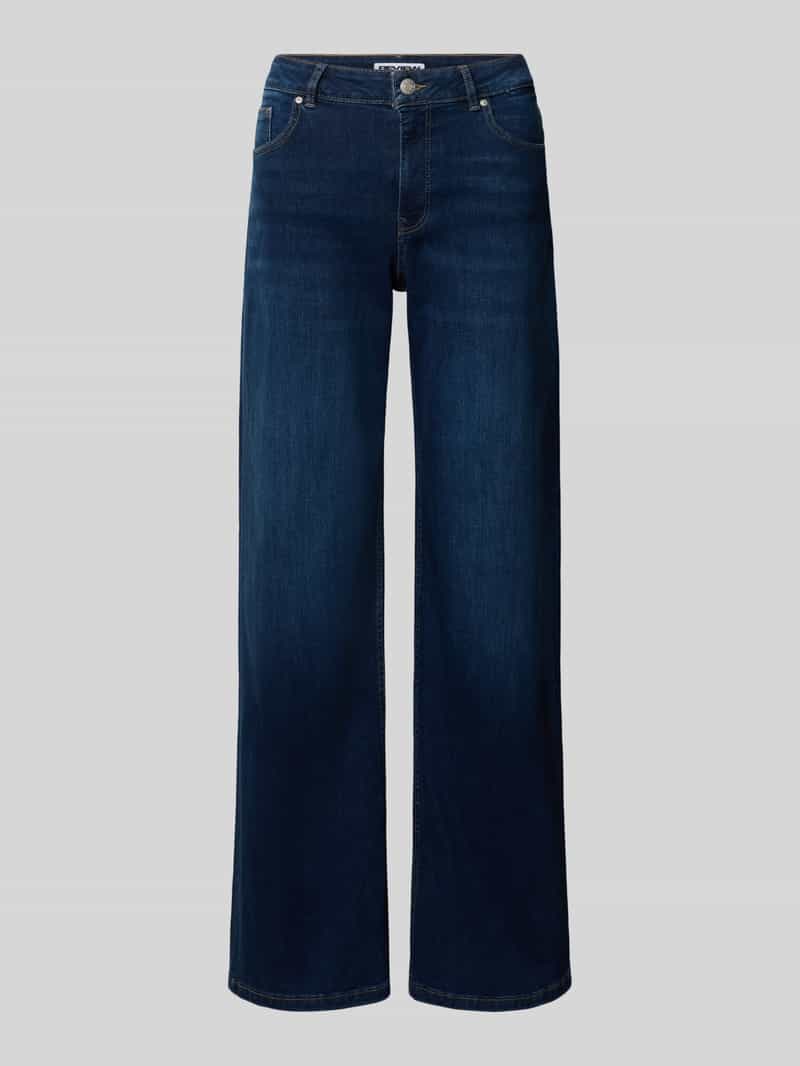 Wide leg jeans met middelhoge band