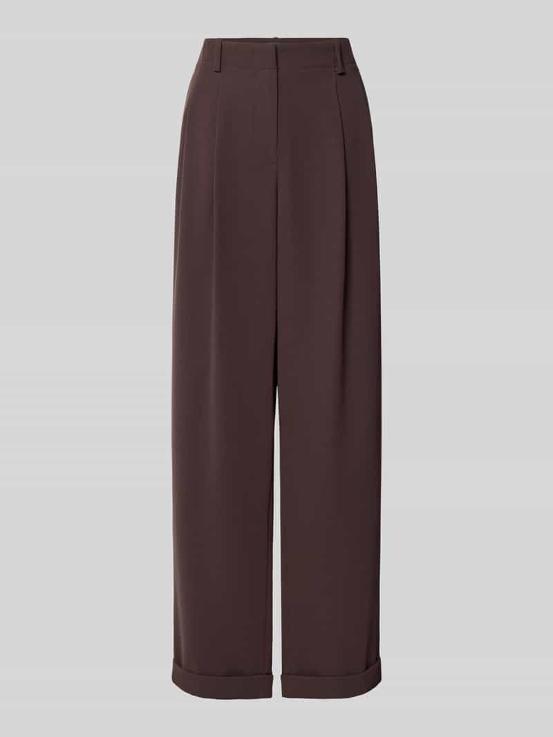 relaxed fit stoffen broek met keervouwen