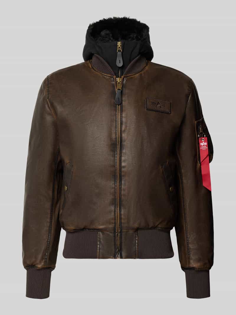 Alpha industries Regular fit jack in leerlook met capuchon