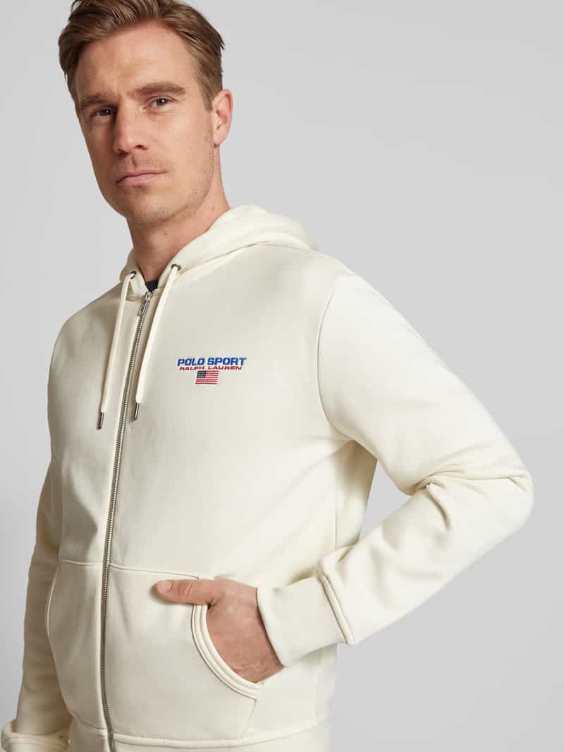 Polo Sport Sweatjack met labelstitching