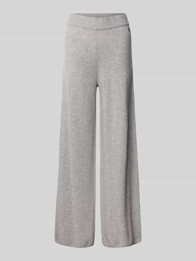 s.Oliver BLACK LABEL Wide leg gebreide broek van een mix van wol en kasjmier
