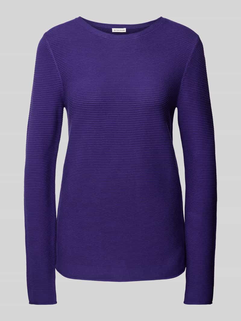 Tom Tailor Regular fit gebreide pullover van puur katoen met rolboorden