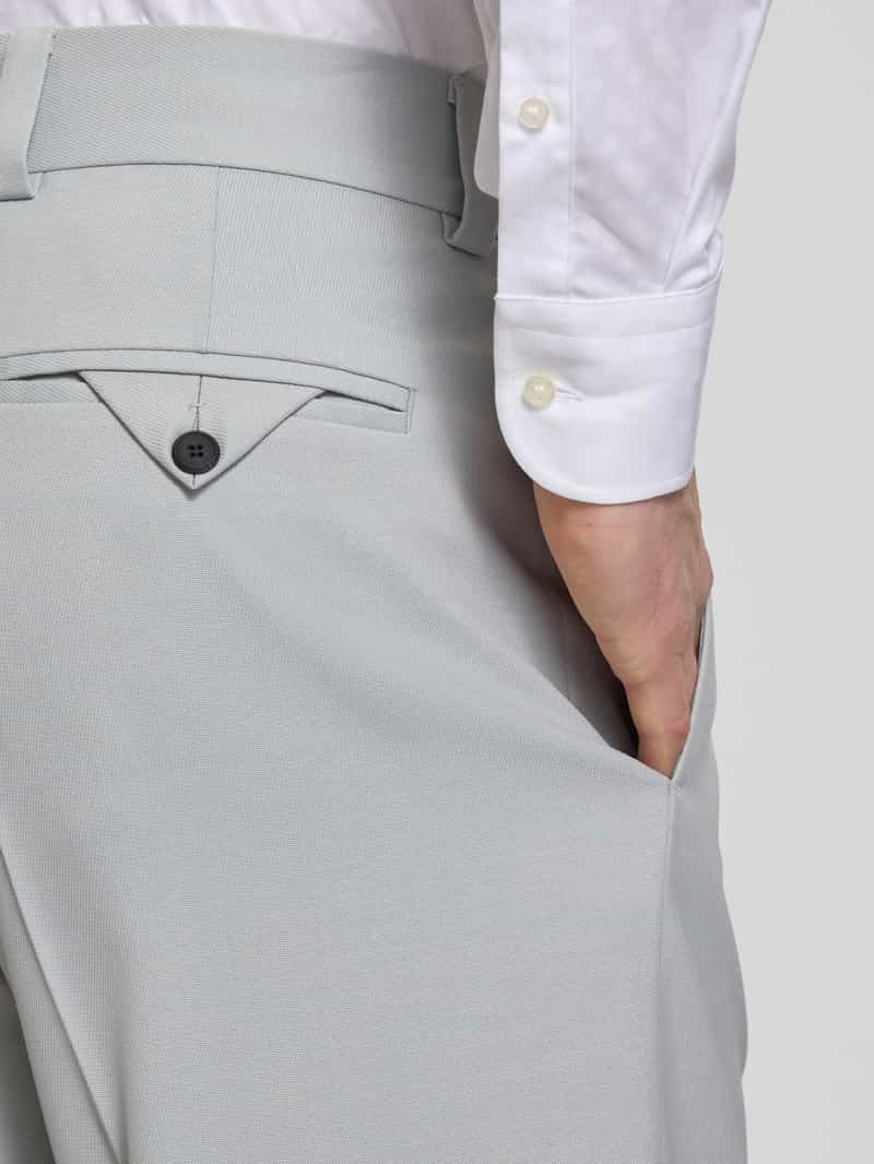 HUGO Straight leg bandplooibroek met riemlussen model 'Flips'