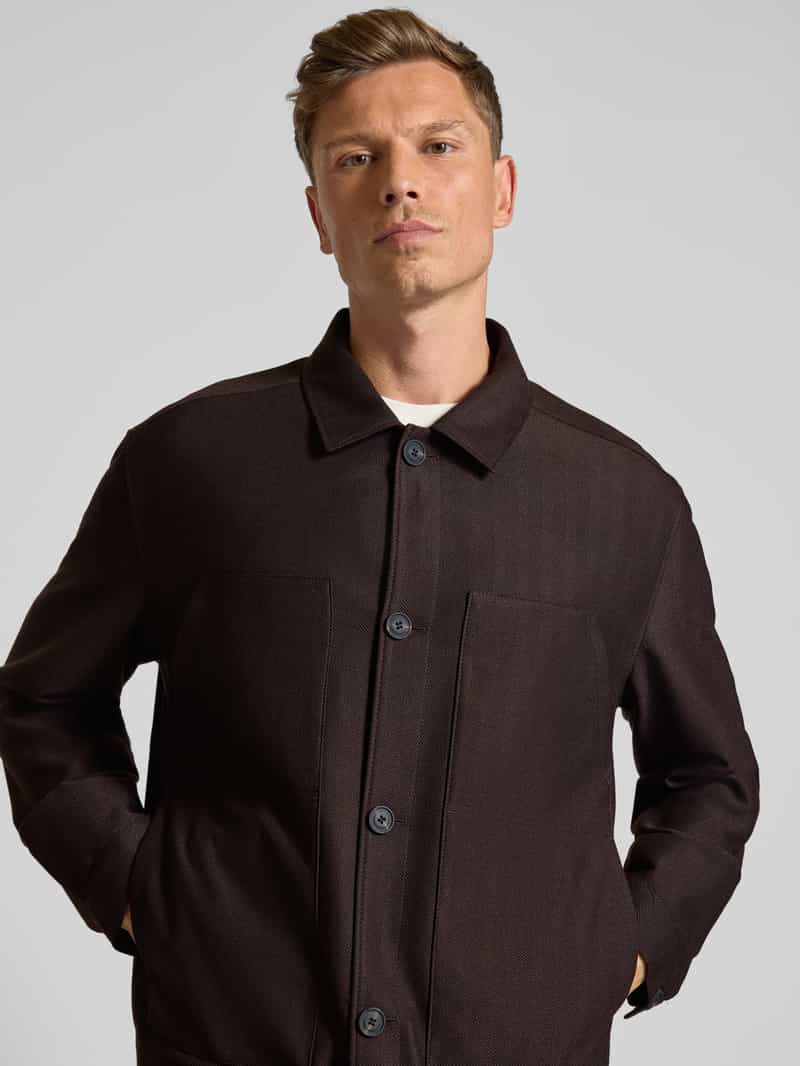 HUGO Slim fit overhemdjack met scheerwol