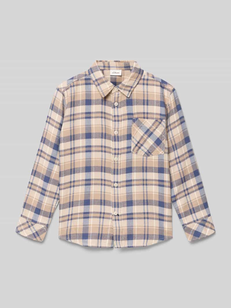 s.Oliver RED LABEL Regular fit vrijetijdsoverhemd van een mix van katoen en viscose