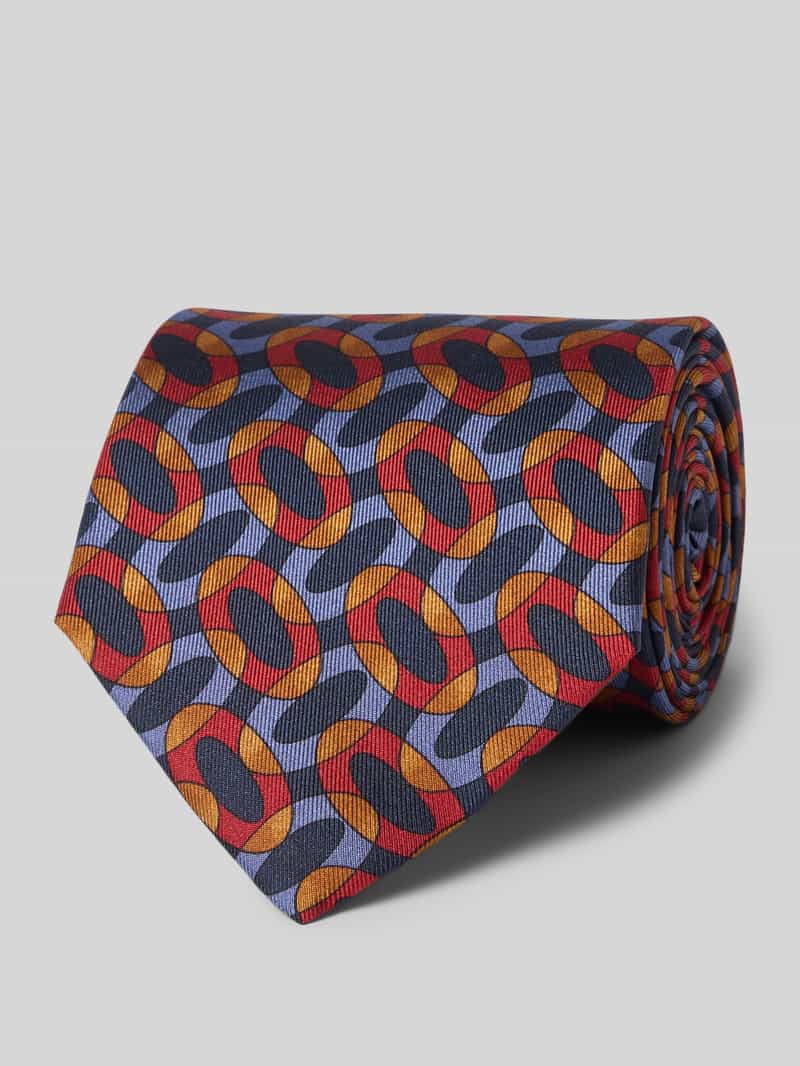 J.Ploenes Zijden stropdas met logoprint (8 5 cm)