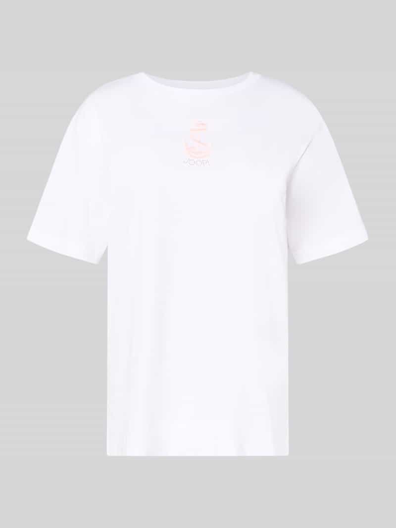 T-shirt met ronde hals en stitching model 'Tino'