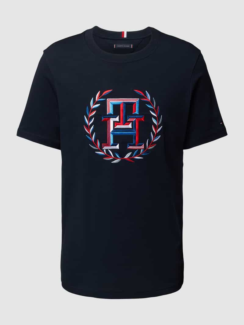 Tommy Hilfiger Regular fit T-shirt met labelstitching