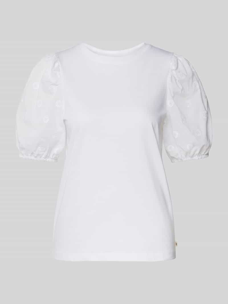Tom Tailor Denim Regular fit T-shirt met pofmouwen