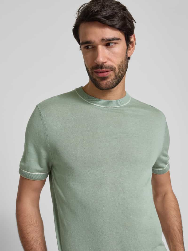 Boss T-shirt van een mix van linnen en viscose model 'Jiovanni'