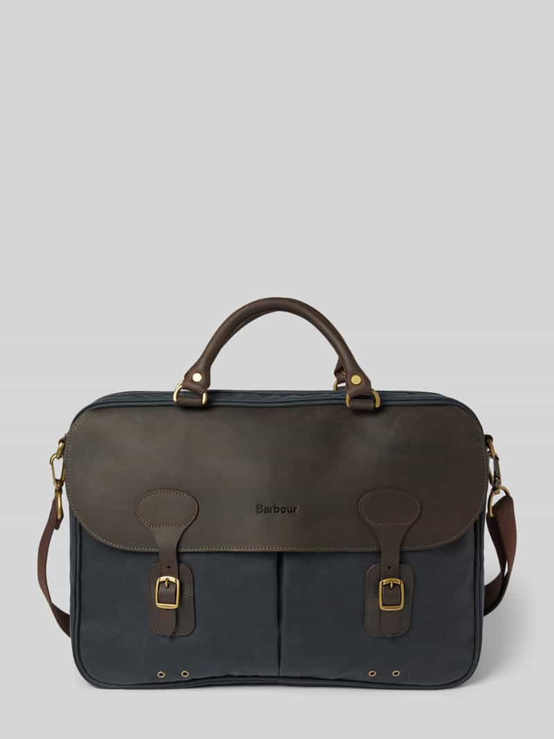 Barbour Laptoptas van gewaxt katoen