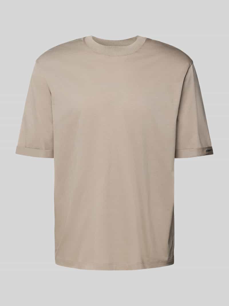 Armani Exchange T-shirt met geribde ronde hals