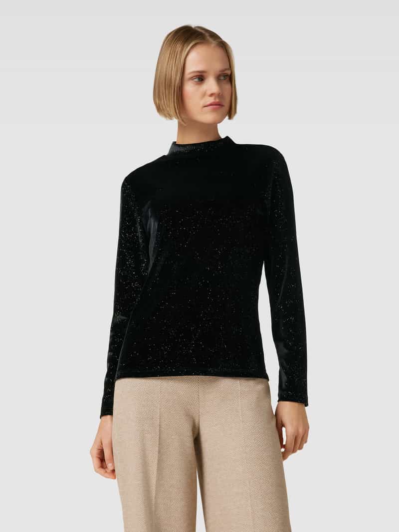 Shirt met lange mouwen in fluweellook met effectgaren Christian Berg Woman