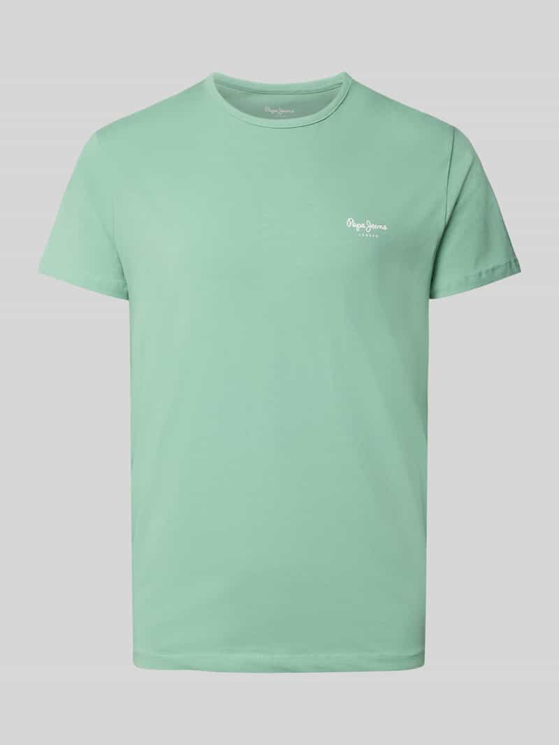 Pepe Jeans Slim fit T-shirt van katoenmix