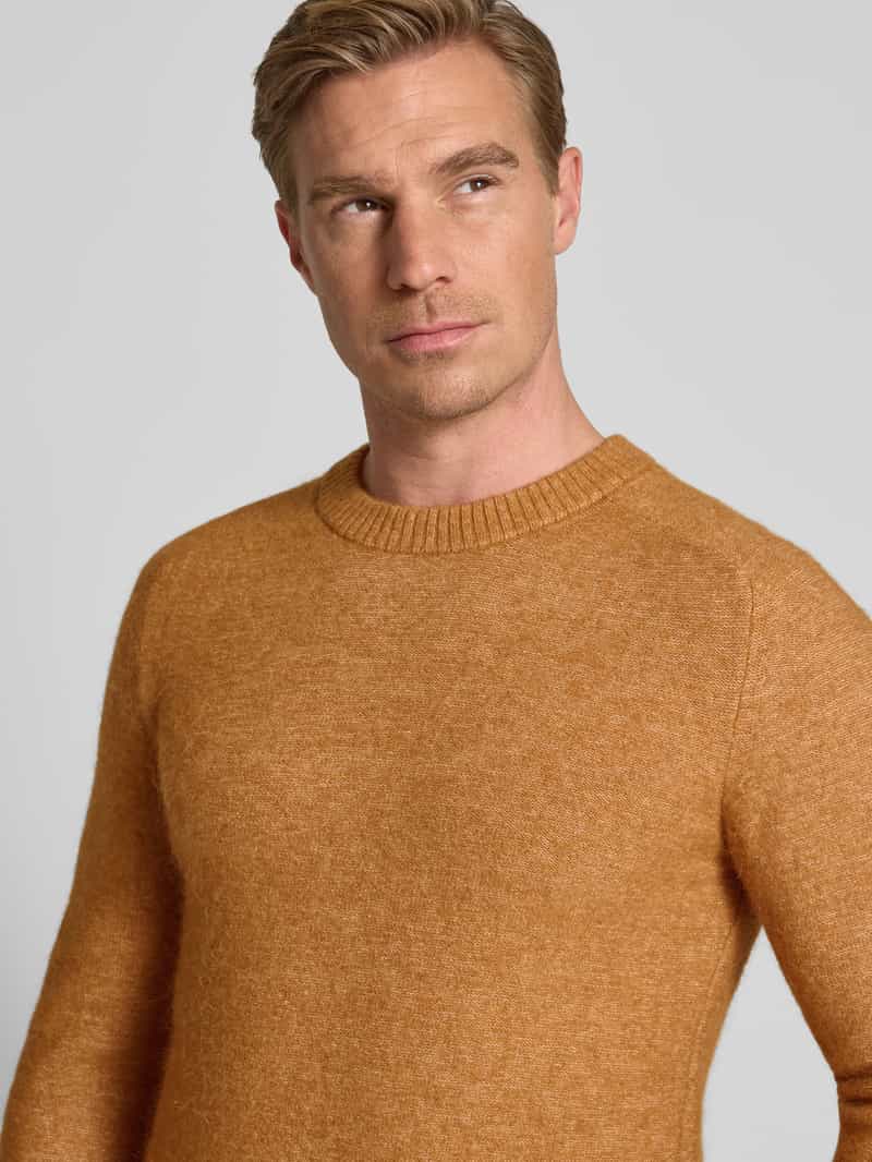 Selected Homme Regular fit gebreide pullover met mix van alpaca en wol model 'RAI'