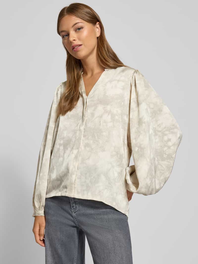 NEO NOIR Blouse met ballonmouwen en serafinohals