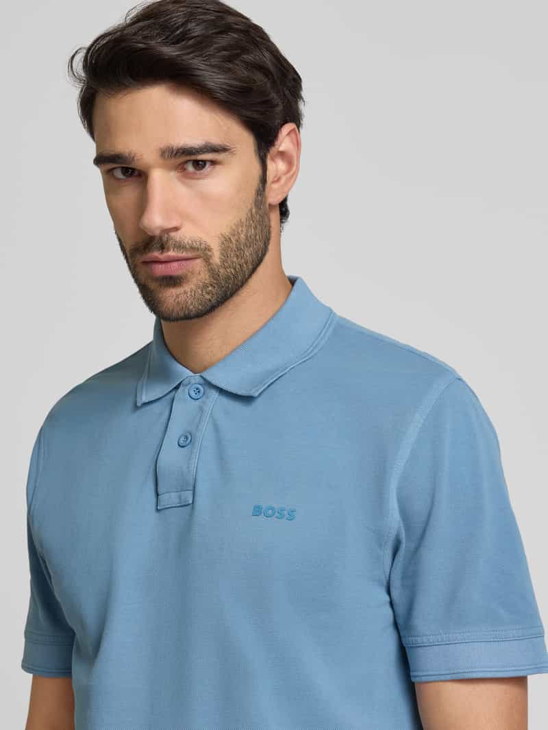 Boss Orange Slim fit poloshirt met labelprint model 'Prime'