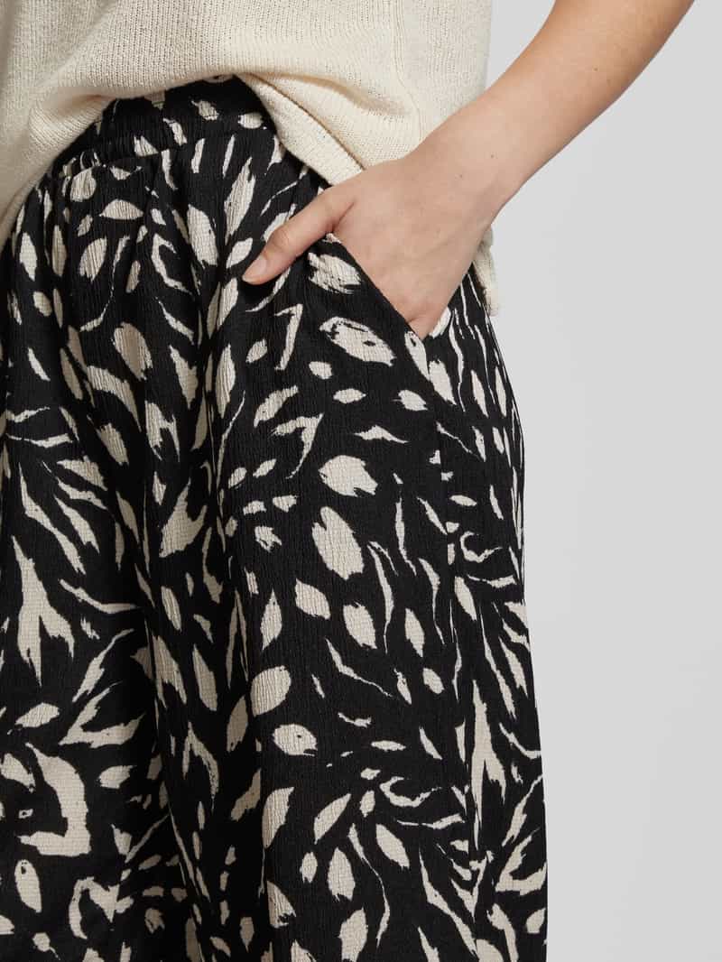 Vila High waist wide leg stoffen broek met structuurmotief model 'AYA BEA'