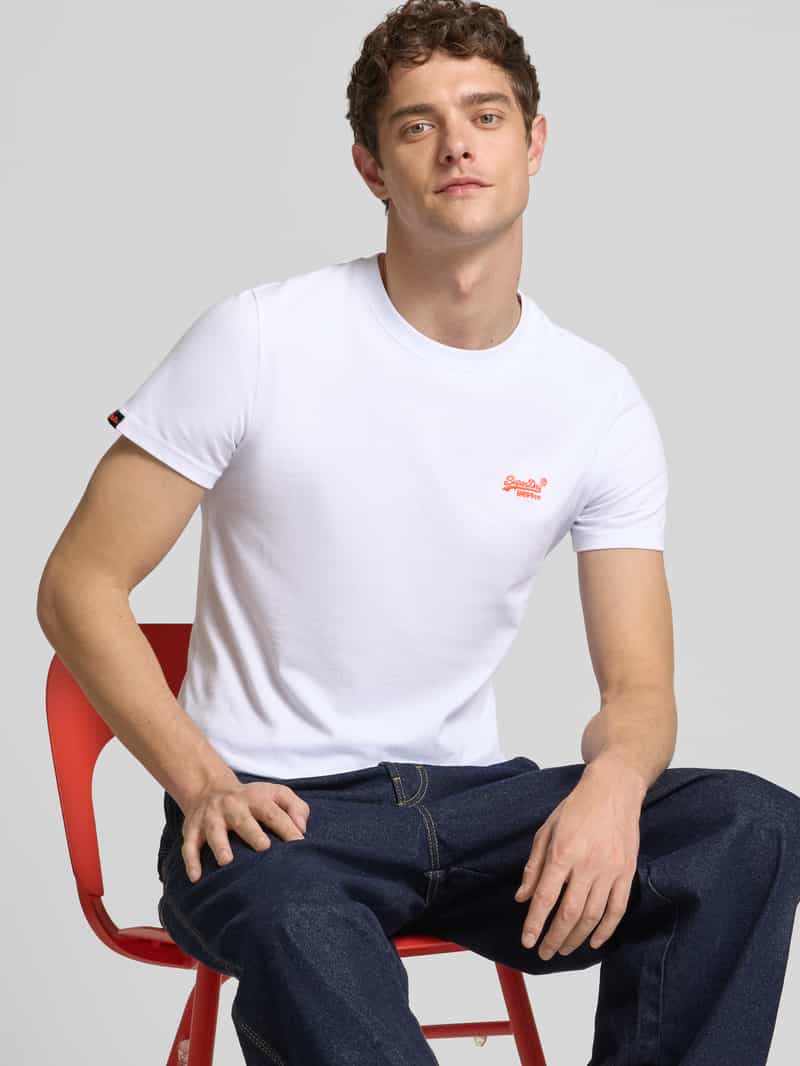 Superdry T-shirt met labelstitching