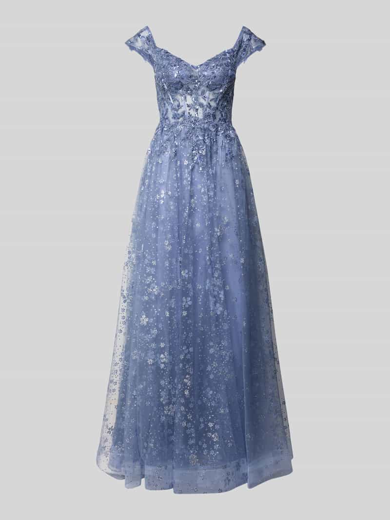 maxi-jurk met stitchings en pailletten