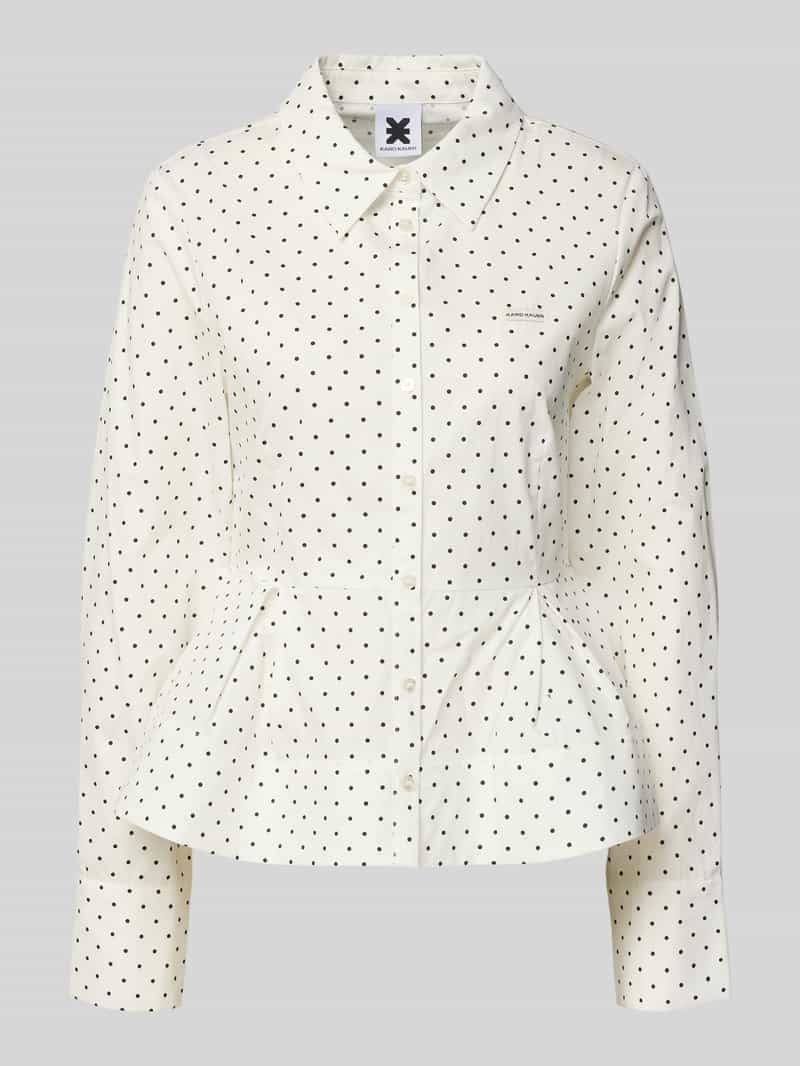 Karo Kauer Getailleerde blouse in allover-look met labeldetail