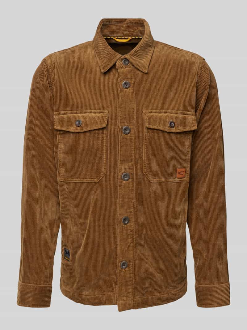 camel active Corduroy jack met knoopsluiting