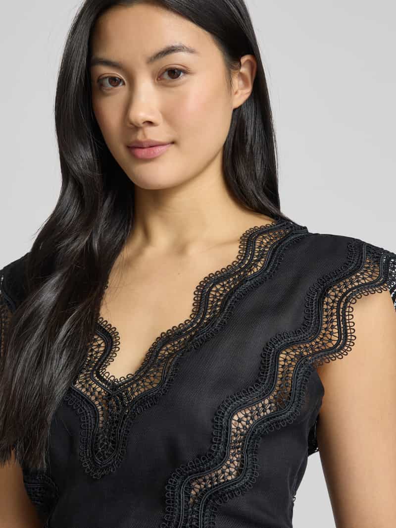Copenhagen Muse Regular fit blousetop met gehaakt kant model 'NATULI-TOP'
