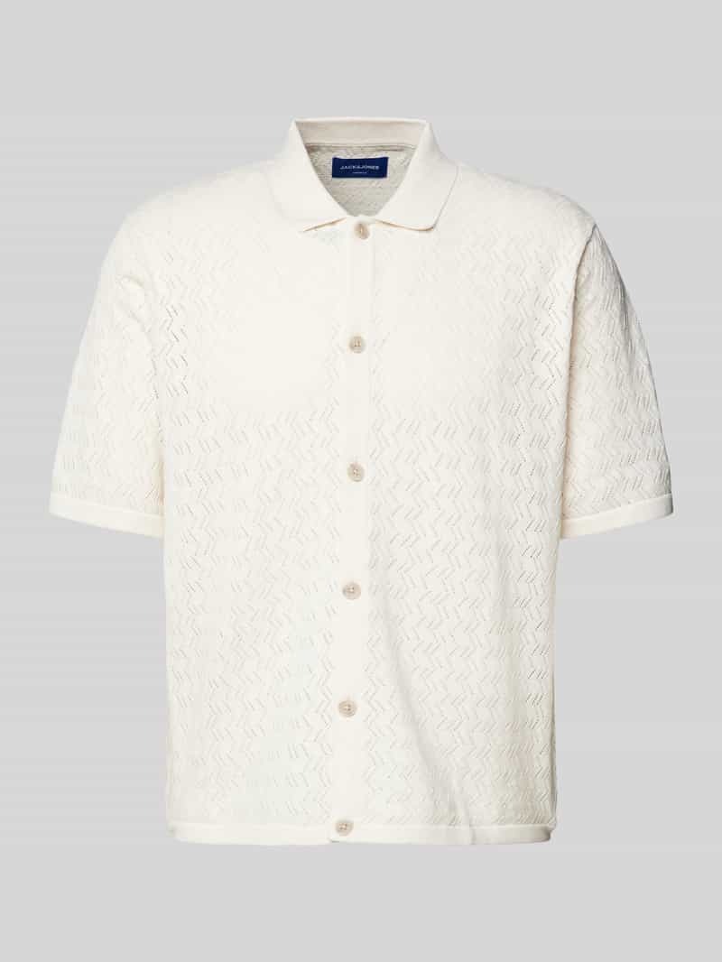 jack & jones Regular fit vrijetijdsoverhemd met broderie anglaise model 'NOTO'