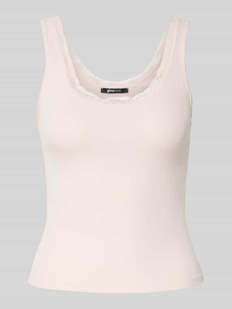 Gina Tricot Top met bandjes in riblook met kant