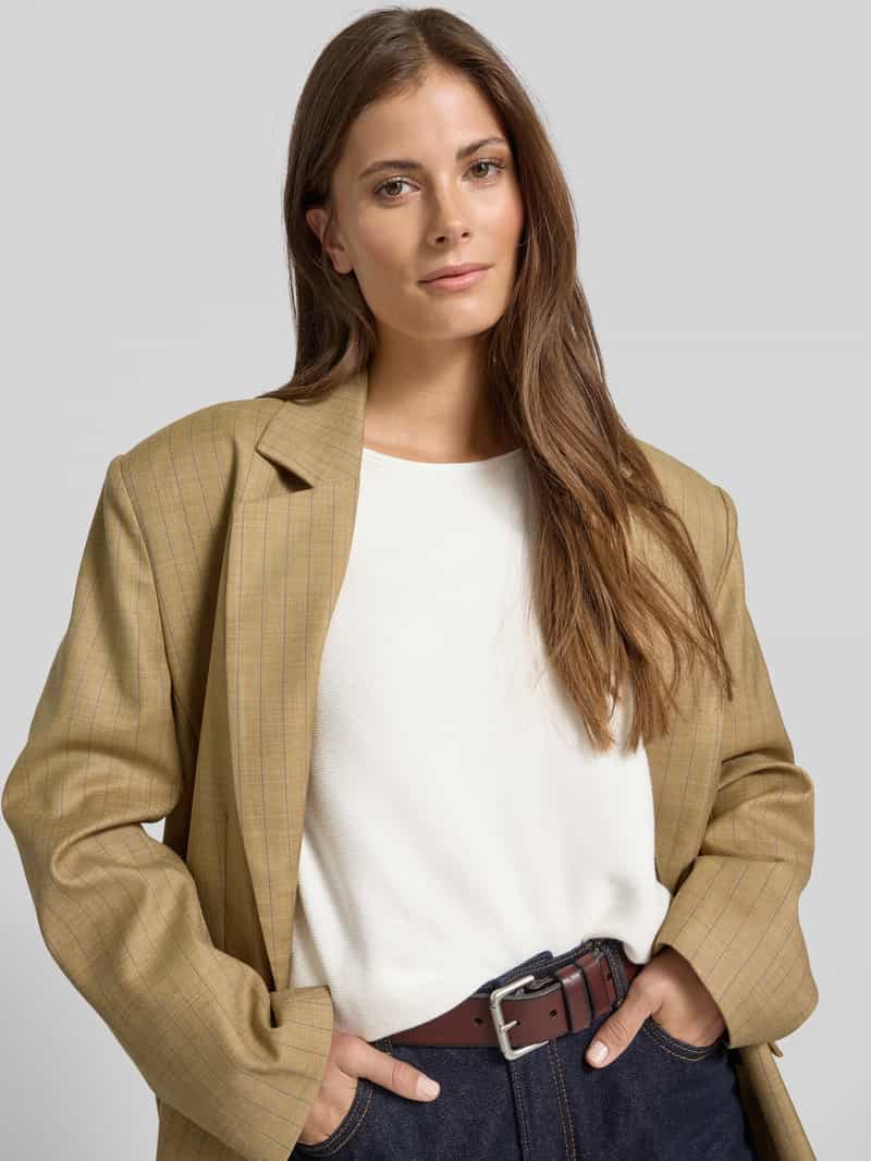 Christian Berg Woman Regular fit shirt met lange mouwen van puur katoen in gebreide look