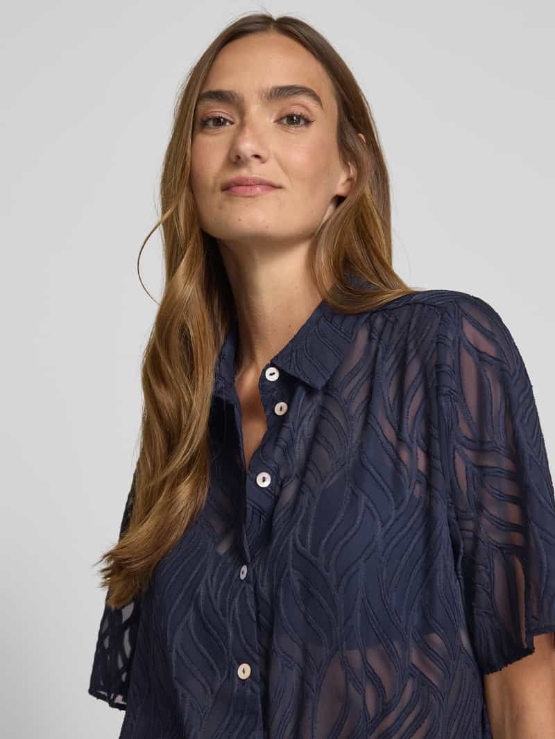 s.Oliver BLACK LABEL Regular fit blouse met semi-transparant structuurmotief